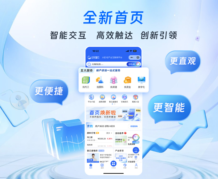 日化智云平台首页焕新升级，打造智能高效的一站式服务体验